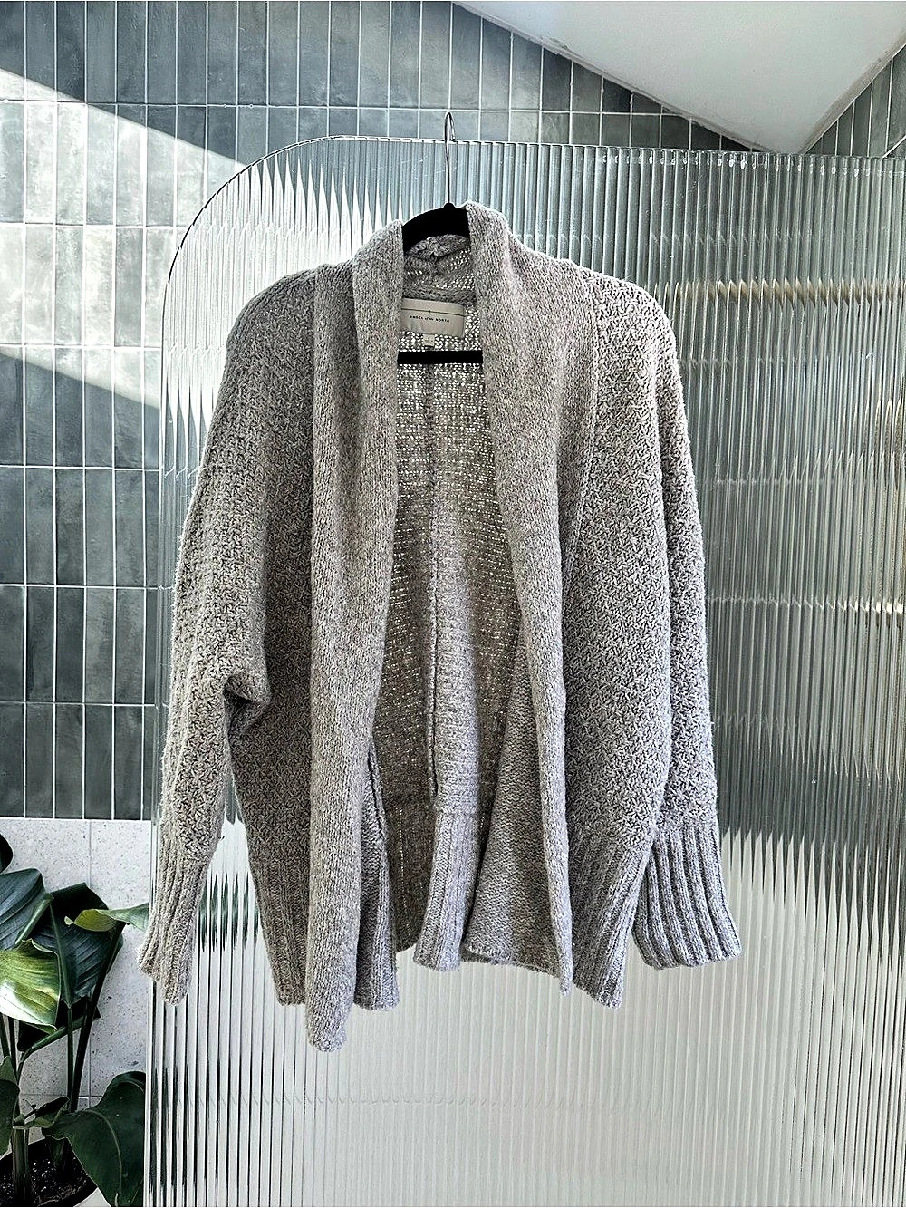 Anthropology Angel of the North Gray Open Front Cardigan